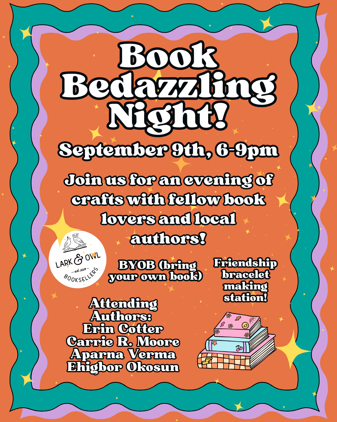 Book Bedazzling Craft Night
