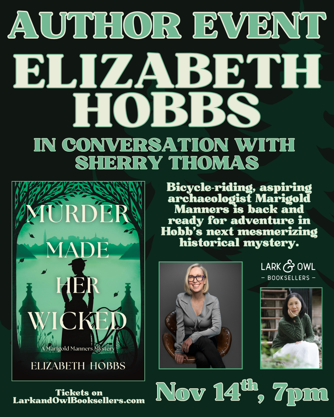 Elizabeth Hobbs Author Event - MURDER MADE HER WICKED