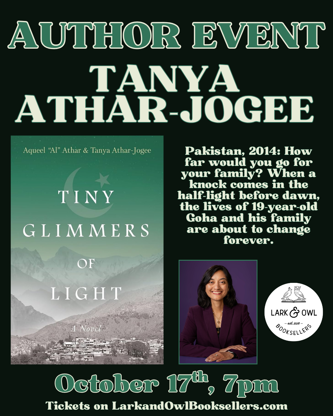 Tanya Athar-Jogee Author Event - TINY GLIMMERS OF LIGHT