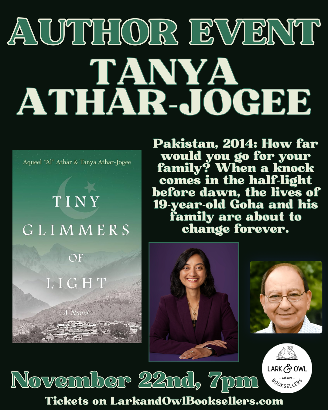 Tanya Athar-Jogee Author Event - TINY GLIMMERS OF LIGHT