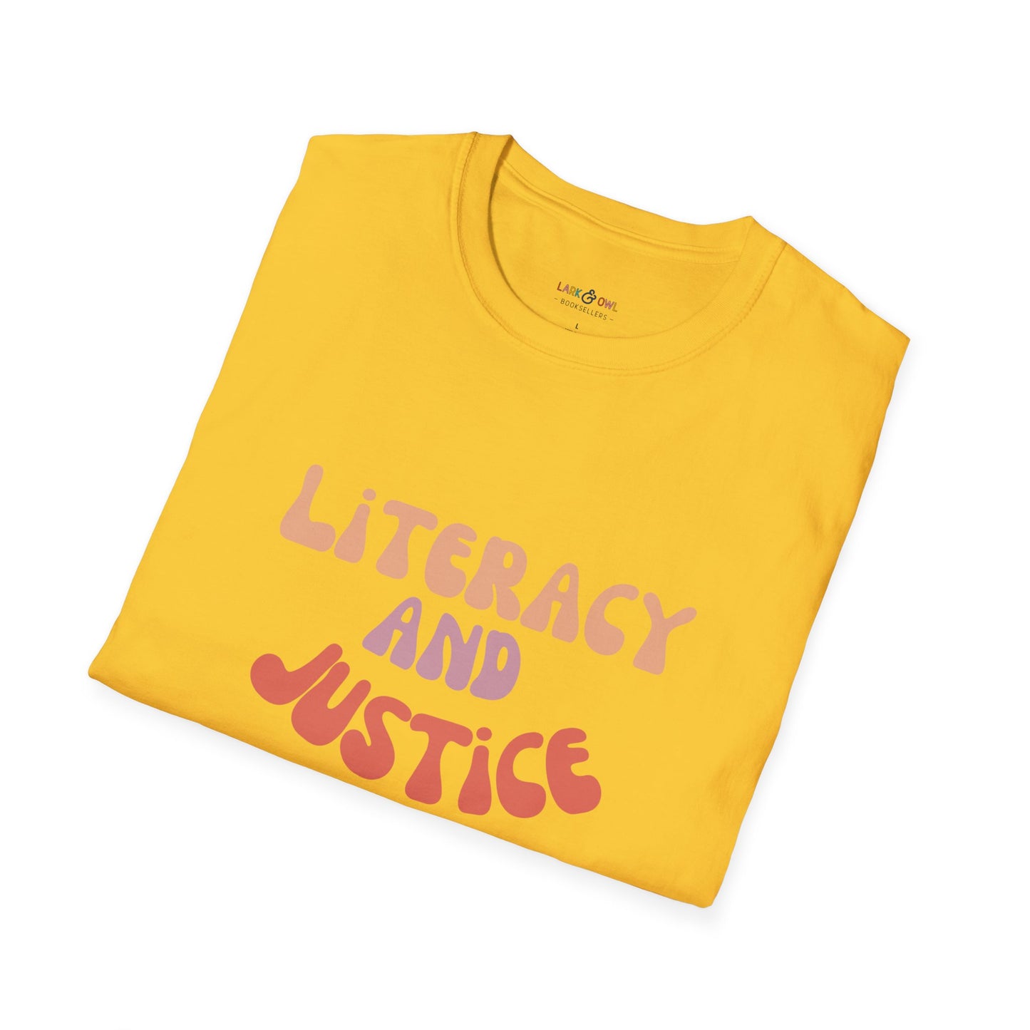 Literacy and Justice for All Unisex Softstyle T-Shirt