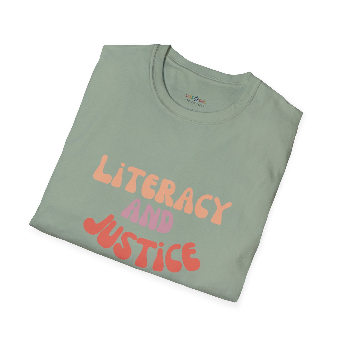 Literacy and Justice for All Unisex Softstyle T-Shirt