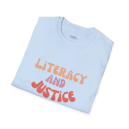 Literacy and Justice for All Unisex Softstyle T-Shirt