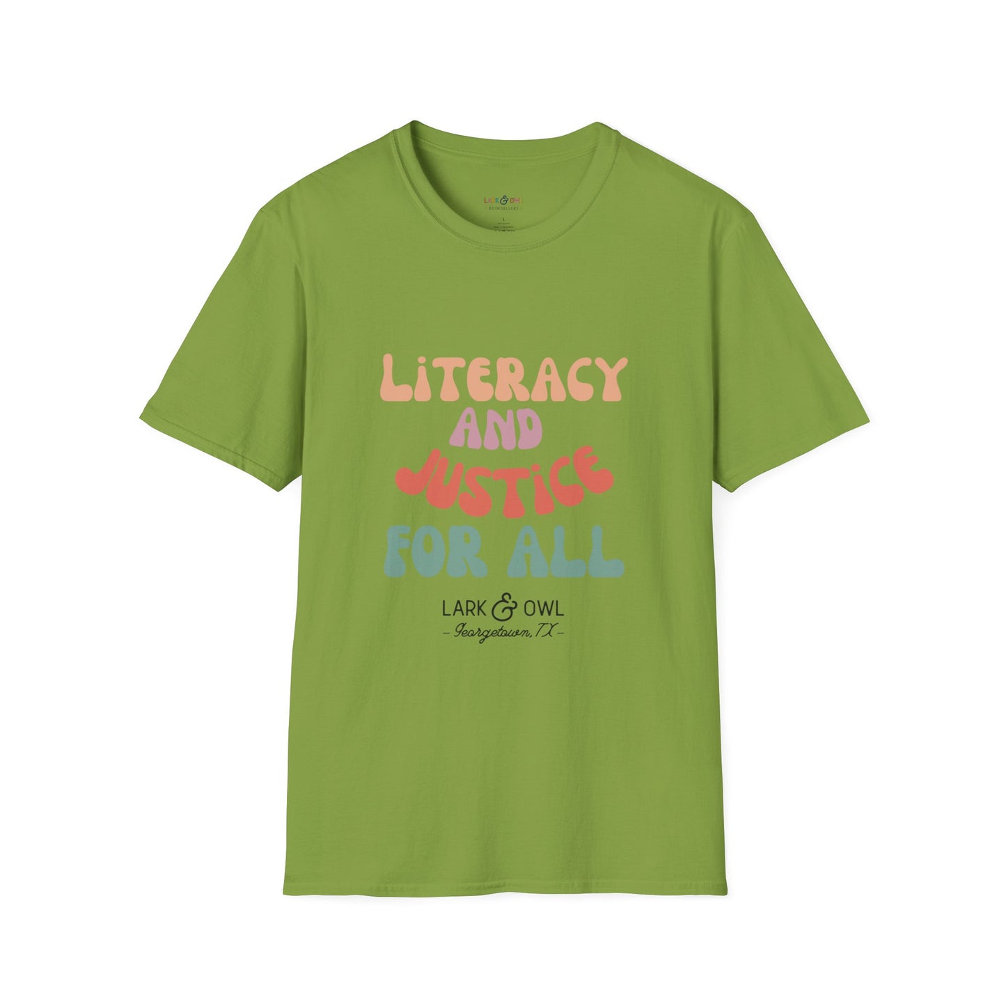 Literacy and Justice for All Unisex Softstyle T-Shirt
