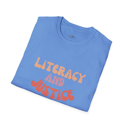 Literacy and Justice for All Unisex Softstyle T-Shirt