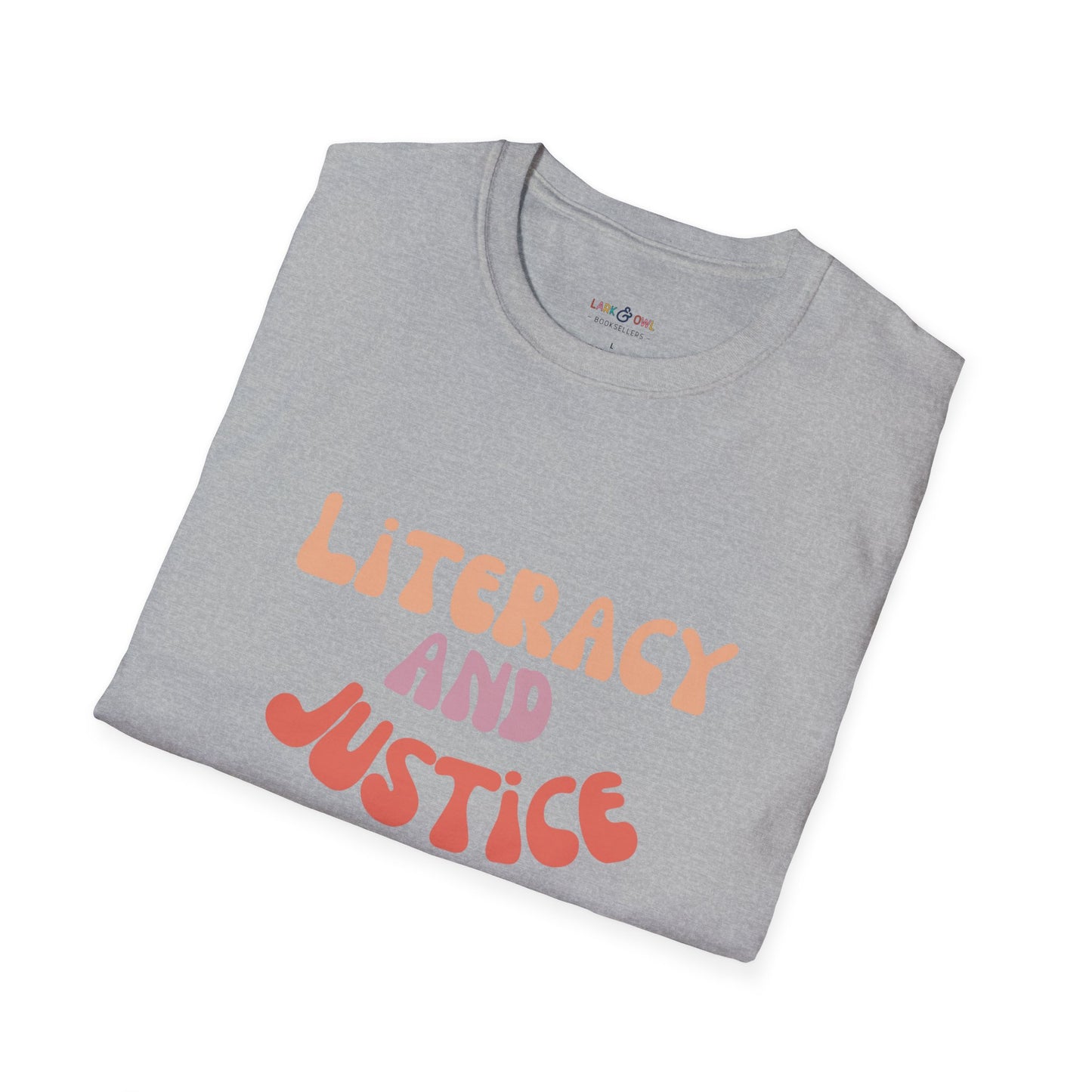 Literacy and Justice for All Unisex Softstyle T-Shirt