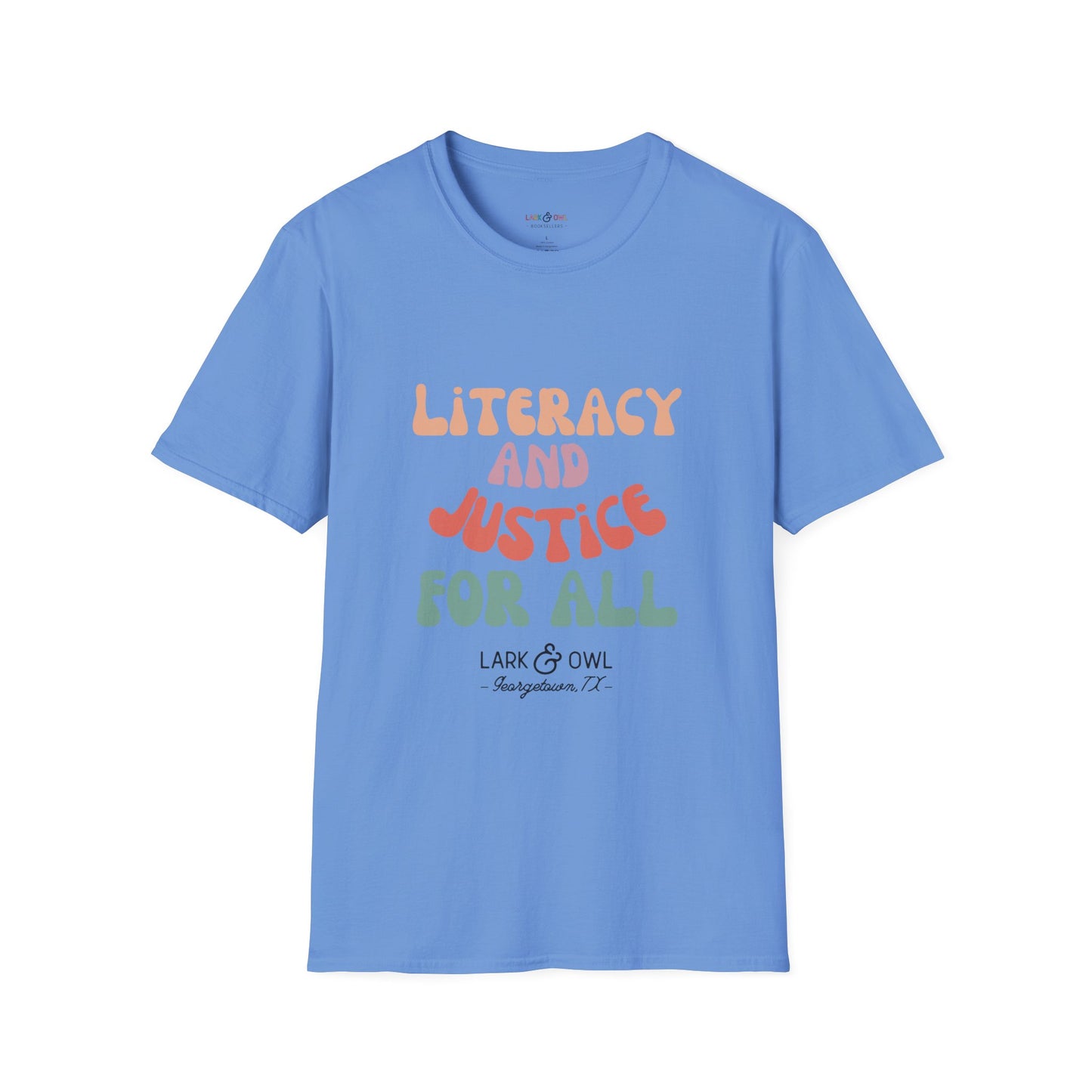 Literacy and Justice for All Unisex Softstyle T-Shirt