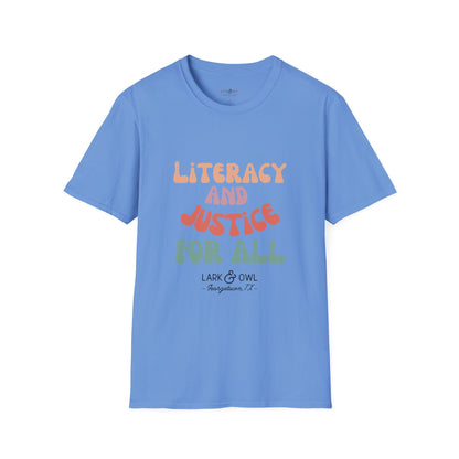 Literacy and Justice for All Unisex Softstyle T-Shirt