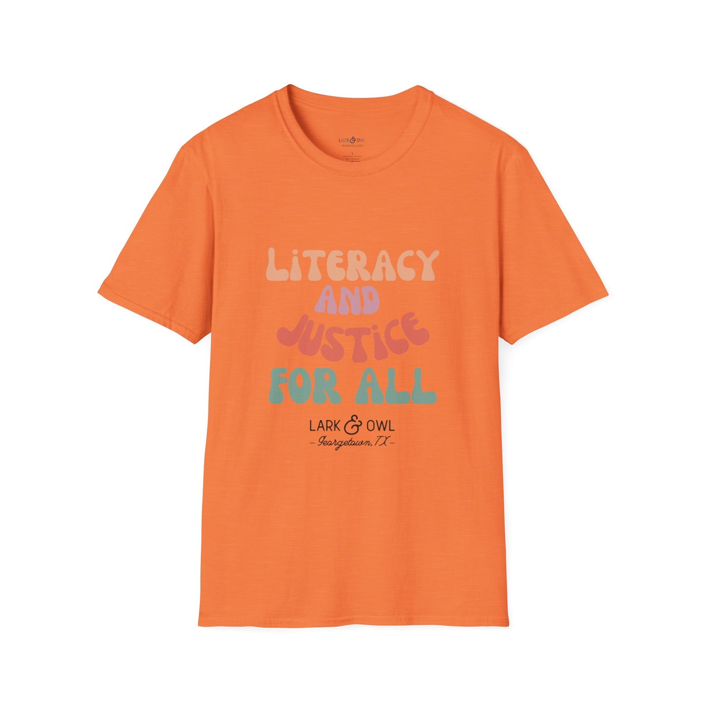 Literacy and Justice for All Unisex Softstyle T-Shirt