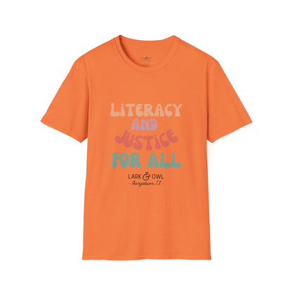 Literacy and Justice for All Unisex Softstyle T-Shirt