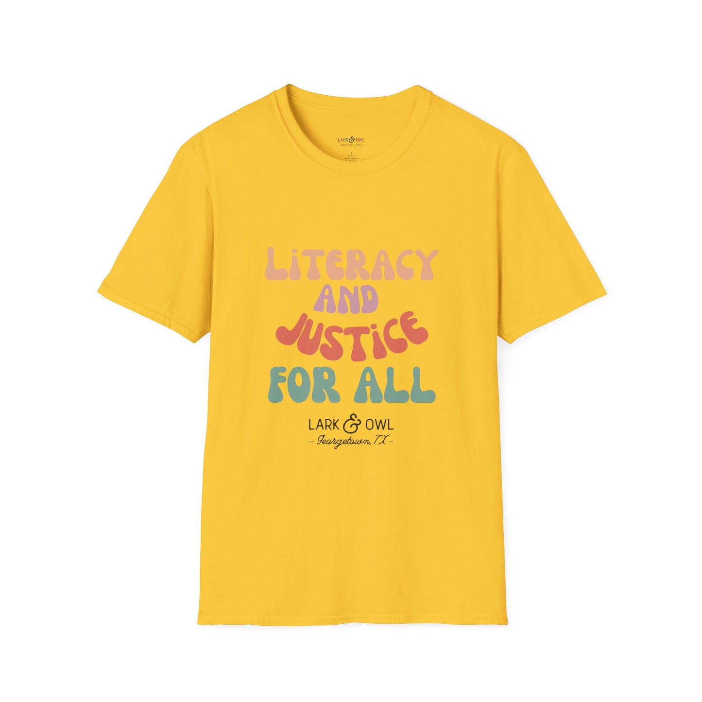 Literacy and Justice for All Unisex Softstyle T-Shirt