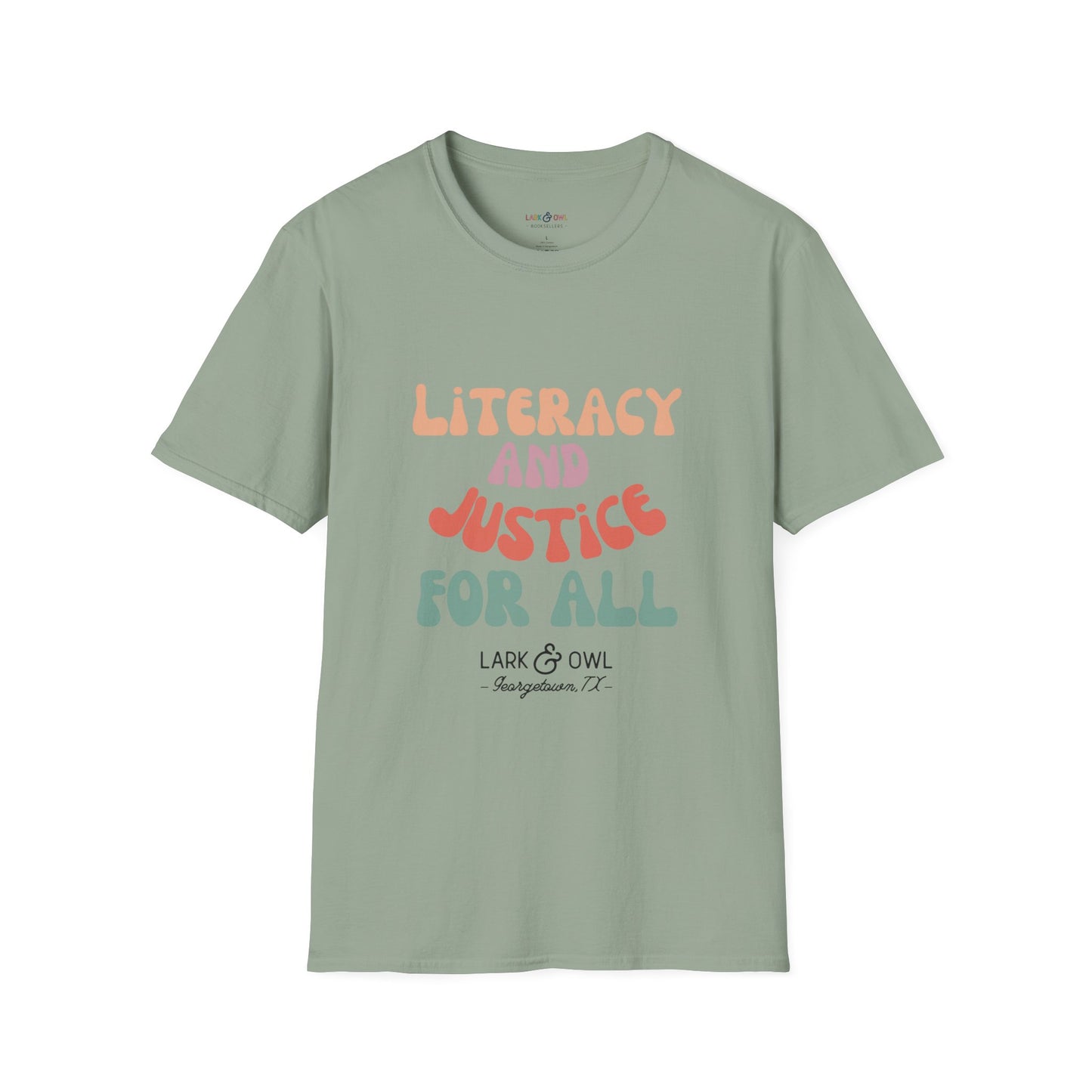 Literacy and Justice for All Unisex Softstyle T-Shirt