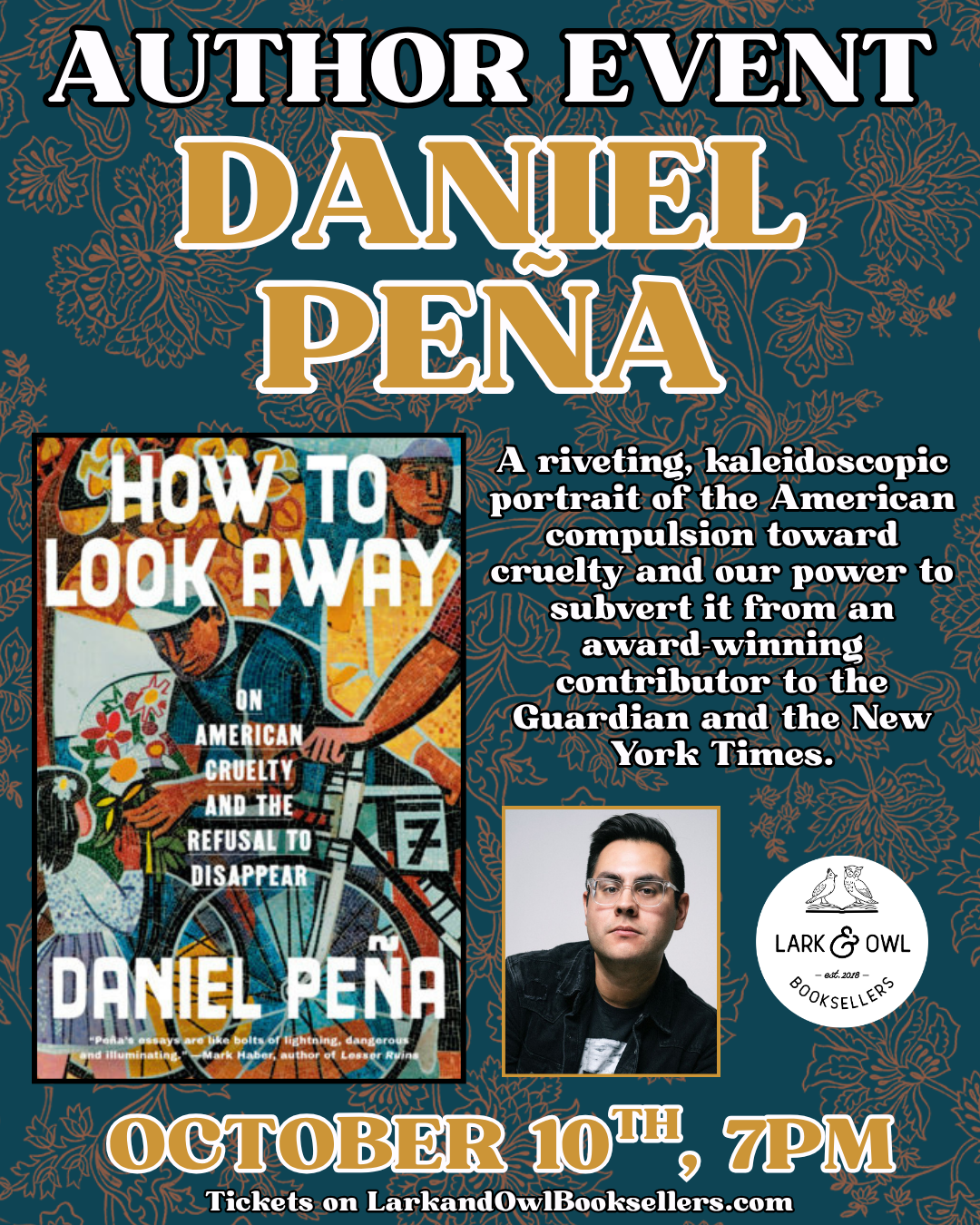 Daniel Peña Author Event - HOW TO LOOK AWAY