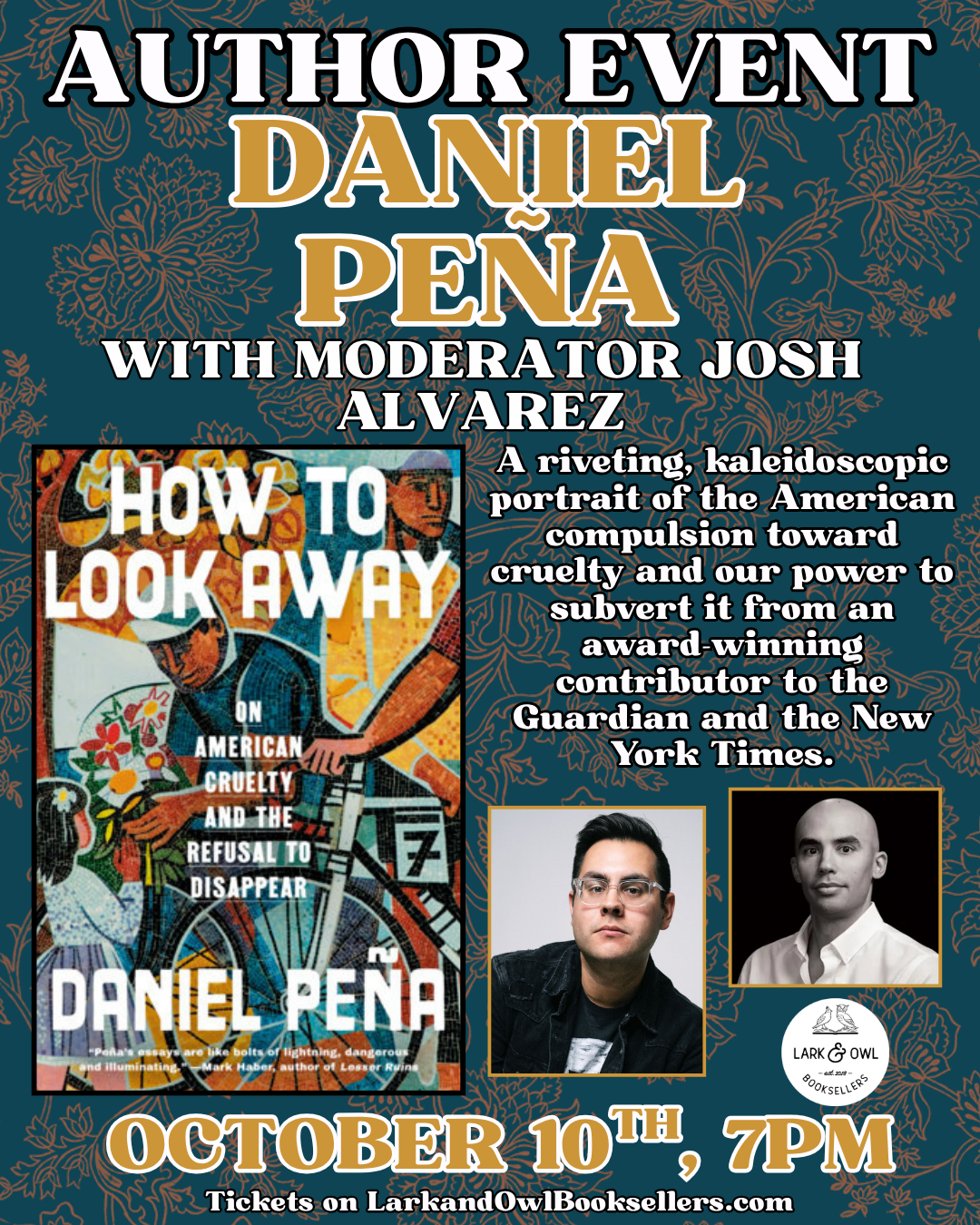 Daniel Peña Author Event - HOW TO LOOK AWAY