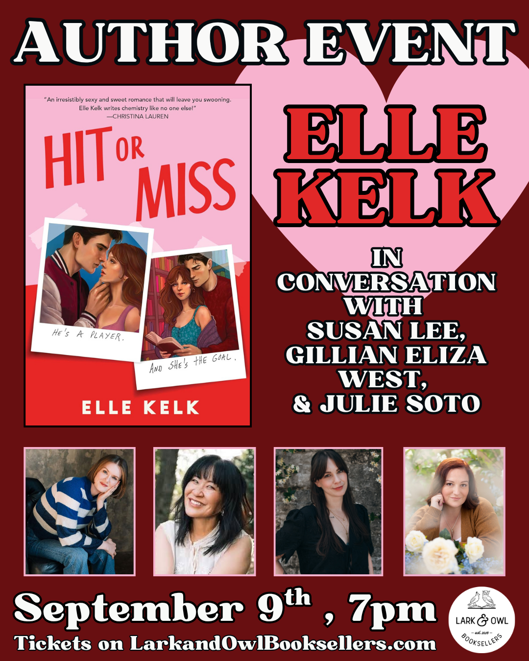 Elle Kelk Author Event- HIT OR MISS