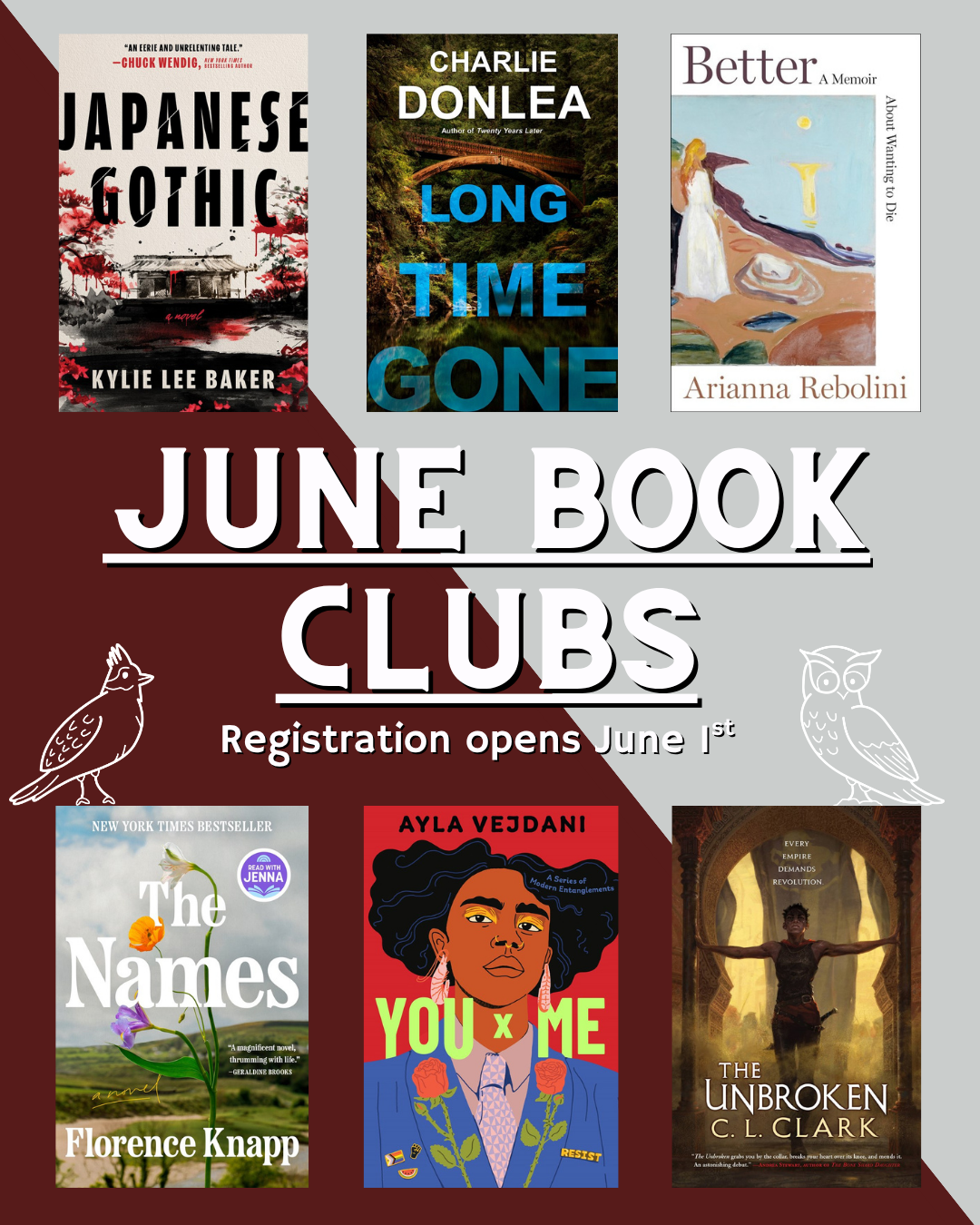 June 2026 Book Clubs!