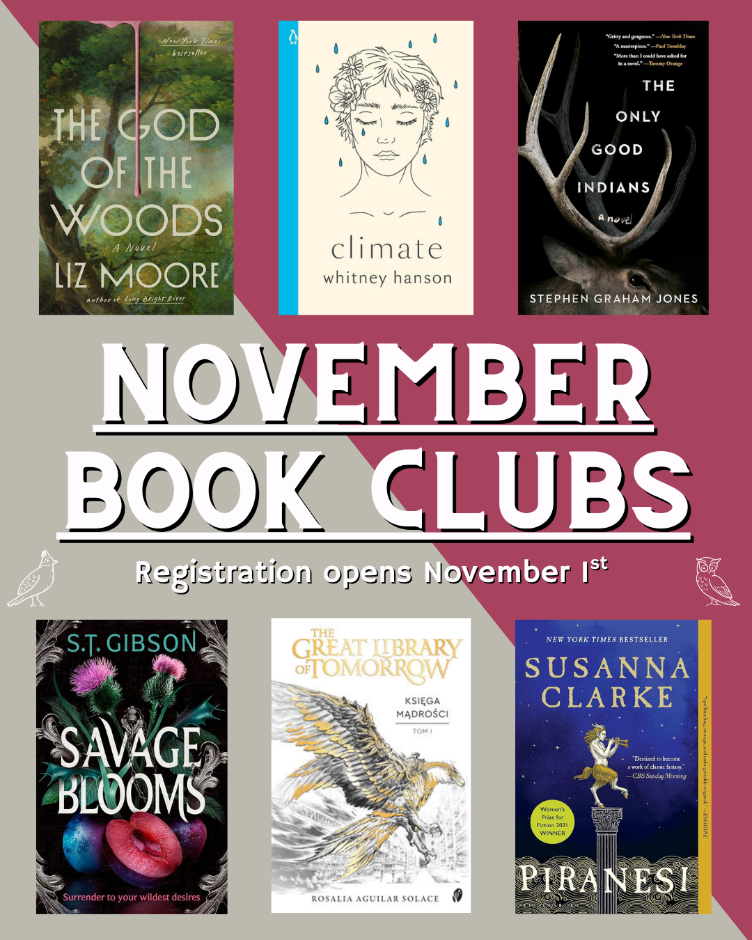 November 2025 Book Clubs!